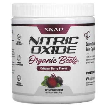 Формула с оксидом азота Snap Supplements, Nitric Oxide, Organic Beets, Original Berry, 8.8 oz (250 g) (11966746)