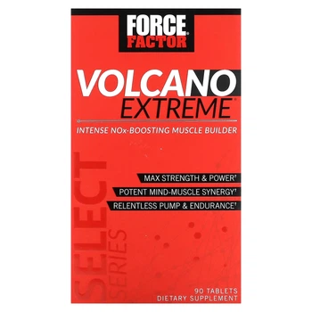 Формула с оксидом азота Force Factor, Volcano Extreme, интенсивный NOx-бустер для наращивания мышц, 90 таблеток (11966738)