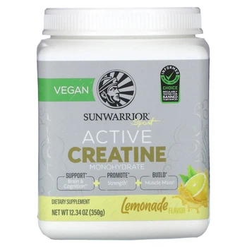 Креатин Sunwarrior, Sport, Active Creatine Monohydrate, Lemonade , 12,34 унции (350 г) (11964876)