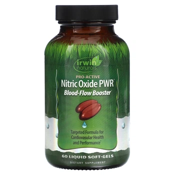 Формула с оксидом азота Irwin Naturals, Nitric Oxide PWR, усилитель притока крови, 60 жидких мягких гелей (11966805)