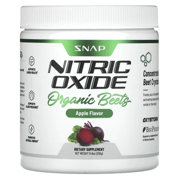 Формула с оксидом азота Snap Supplements, Nitric Oxide, Organic Beets, Apple, 8.8 oz (250 g) (11966781)