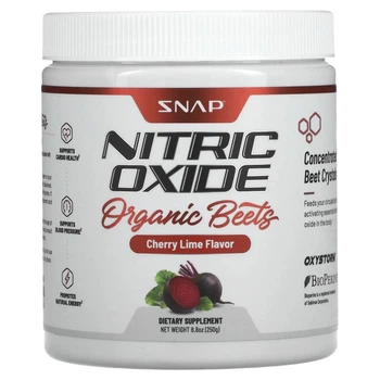 Формула с оксидом азота Snap Supplements, Nitric Oxide, Organic Beets, Cherry Lime, 8.8 oz (250 g) (11966743)