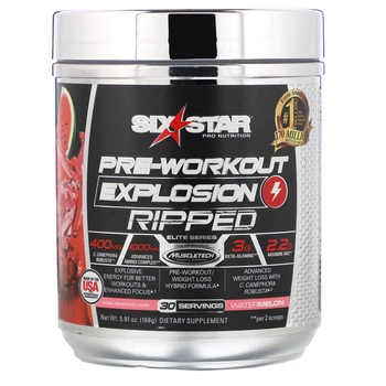 Креатин Six Star, Pre-Workout Explosion Ripped, со вкусом арбуза, 168г (5,91унции) (10769418)