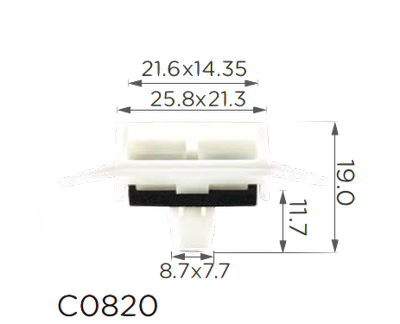 Крепление молдингов/стекло Acura, Honda (91537SP0013, 91537-SP0-013, 12112)