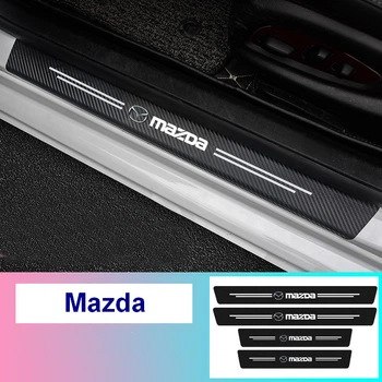 Карбонова захисна стрічка на пороги авто Mazda 4 штуки в комплекті