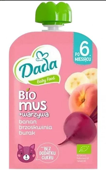 Пюре Dada Bio mus банан-персик-буряк з 6 місяців, 100 г