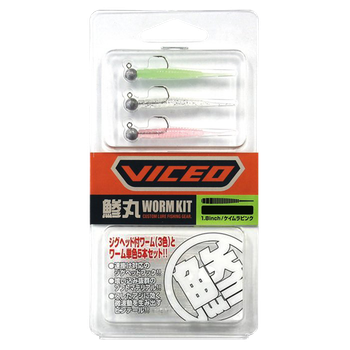 Набор морских приманок Viceo Aji Mebaru Worm Kit 1.8" 1.5г Glow