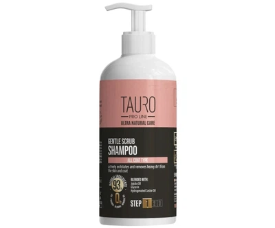 Делікатний шампунь-скраб для шерсті та шкіри собак та котів Tauro Pro Line Ultra Natural Care Gentle Scrub Shampoo 1000 мл (TPL63599)