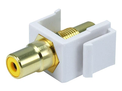 Вставка-кейстон с проходным адаптером RCA (гнездо-гнездо) для мультимедийных настенных панелей Monoprice (КНР для США) MNKS-RCA-WHY