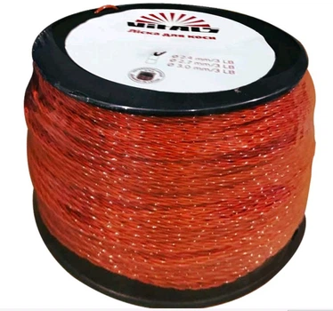 Леска для триммеров в бухте Vitals крученный квадрат з кордом 2.4mm 3LB 319 м оранжевый (4-56-67387)