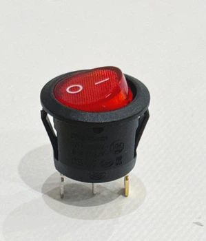 Кнопка круглая с подсветкой 6А,250V 3 контакта ON-OFF 60-66-22