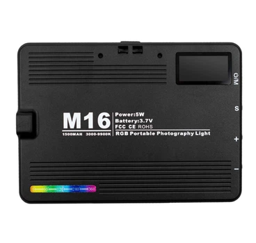 Відеосвітло портативне M16 RGB із затискачем для фіксації