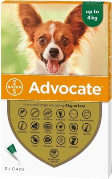 Капли от паразитов Bayer Advocate для собак до 4 кг, 1 пипетка