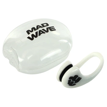 Зажим для носа в пластиковом футляре Mad Swim Nose Clip 071202 White-Black