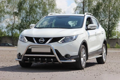Кенгурятник WT003-Plus (нерж) для Nissan Qashqai/Rogue Sport 2014-2021 рр