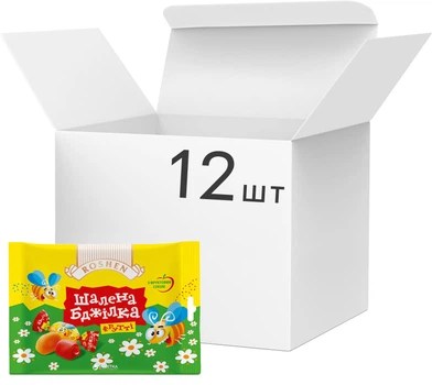 Упаковка цукерок Roshen желейних Скажена Бджілка Фрутті 200 г х 12 шт (4823077643446)