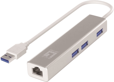 Hub USB LevelOne Gigabit USB Network Adapter with USB Hub (USB-0503)