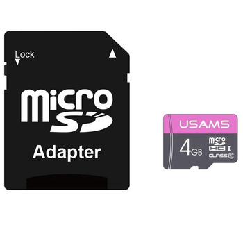 Карта памяти USAMS US-ZB115 TF High Speed Card 4 Gb + adapter (Purple) (192506)