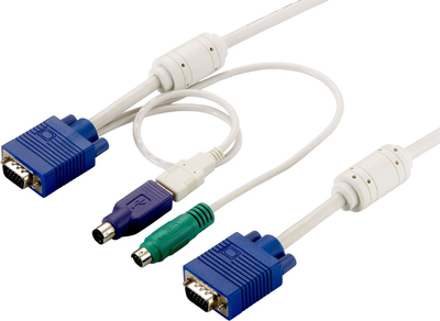 KVM-кабель LevelOne KVM 1 to 3 Combo Kabel 1.8 m (ACC-2101)