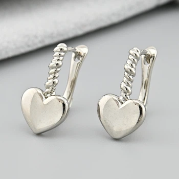 Серьги iron love 39474 размер 18х10 мм вес 3.0 г позолота Белое Золото