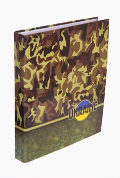 Папка-реєстратор iTEM, 4 кільця, 25 мм, А4, картонна, PP-покриття, повнокольорова, Мілітарі (357/МТ)
