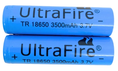 Аккумулятор комплект 2 штуки 18650 3.7 V 3500 mAh реально около 1400 mAh батарея литий-ионная Li-Ion UltraFire