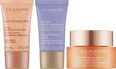 Zestaw do pielęgnacji twarzy Clarins Extra-Firming Krem na dzień 50 ml + Maseczka do twarzy 15 ml + Krem na noc 15 ml (3666057058165)