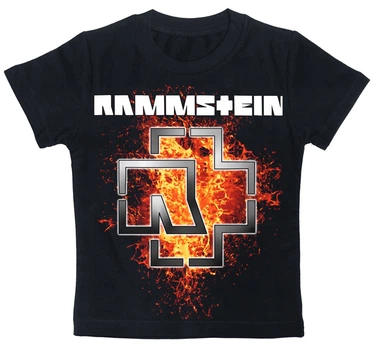 Дитяча футболка Rammstein (flaming logo) чорна, Размер 2-3 года 85-99, см