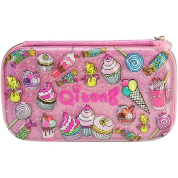 Пенал Cool For School з тисненням 1 відділення Фуксія (QT-5781-Rosered)