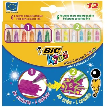 Фломастери BIC 12кол. Mini Colour/Create карт.уп.