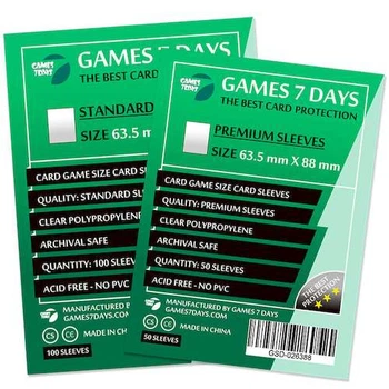 Аксессуар Games 7 Days Набор протекторов для карт Games7Days (63,5 х 88 мм, Card Game, 100 шт.) (STANDART) (4 шт.) (GSD-016388-4)