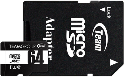 Карта памяти Team MicroSDXC 64GB UHS-I Class 10 + SD adapter (TUSDX64GCL10U03)