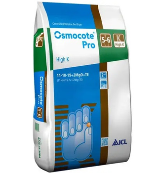 Удобрение Osmocote Pro High K / Осмокот Про Калий 11+10+19+2MgO+Te (5-6М) ICL 25 кг