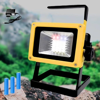 Светодиодный аккумуляторный прожектор Led FloodLight 30W переносной ручной фонарь на подставке