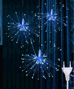 Гірлянда штора роса "Пучок Феєрверк", 3x0,6м, 1000 LED, 220V, 8 режимів, IP44, Синій