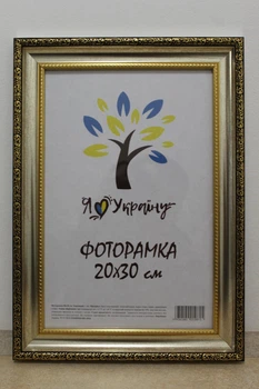 Фоторамка 20Х30, серебряная с золотым обрамлением, 377-036S, СКЛО +КАРТОН
