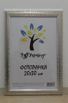 Фоторамка 20Х30, серебряная с золотой змейкой, 2416-120G, СКЛО +КАРТОН