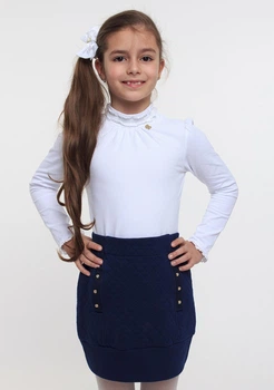 Блуза трикотажная для девочки Smil 114524 белая 140