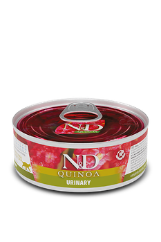 Вологий беззерновий корм Farmina (Фарміна) N&D Grain Free Quinoa URINARY для кішок для профілактики сечокам′яної хвороби з качкою, кіноа, журавлиною та ромашкою 80 гр