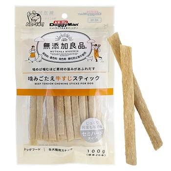 Жувальні ласощі для собак DoggyMan Beef Tendon Sticks яловиче сухожилля 100г (82410)
