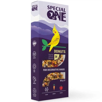 Special One Donuts - Пончики "Паприка, корква, кунжут" для декоративних птахів, 60 г