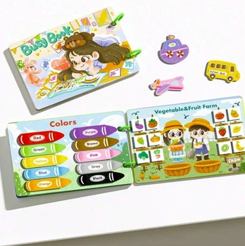 Развивающая книга Монтессори на липучке Busy Book