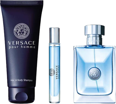 Набір для чоловіків Versace Pour Homme Туалетна вода 100 мл + Туалетна вода мініатюра 10 мл + гель для душу 150 мл (8011003889235)