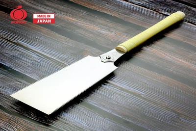 Пила ручная японская по дереву Gyokucho Seiun Saku Ryoba двухсторонняя ⁠15/11-7 ротанговая ручка 240 мм (610)