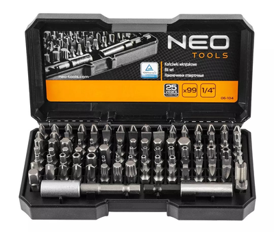 Zestaw końcówek wkrętakowych NEO Tools z uchwytem 99 szt 06-104 (5907558406245)