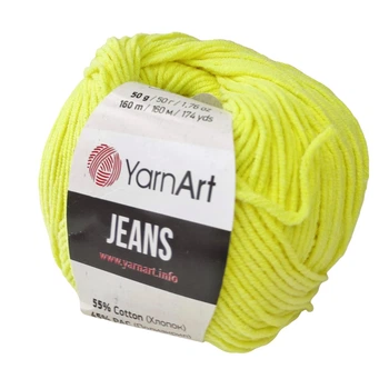 Пряжа YarnArt Jeans №58 желтый (Ярнарт джинс, полухлопок)