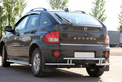 Задняя защита AK005-2 (нерж) для SsangYong Action 2006- гг