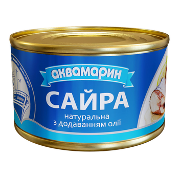 Рибна консерва сайра в соняшниковій олії Аквамарин 230 г х 36 шт