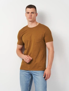 Футболка хлопковая длинная мужская Piazza Italia 83227-71617 S Brown tobacco (2083227004035)
