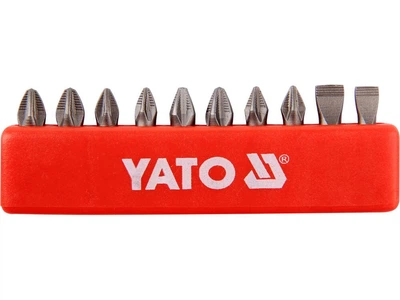 Набор отверточных насадок 1/4" PH, PZ, SL 25 мм 10 шт YATO (YT-0482)